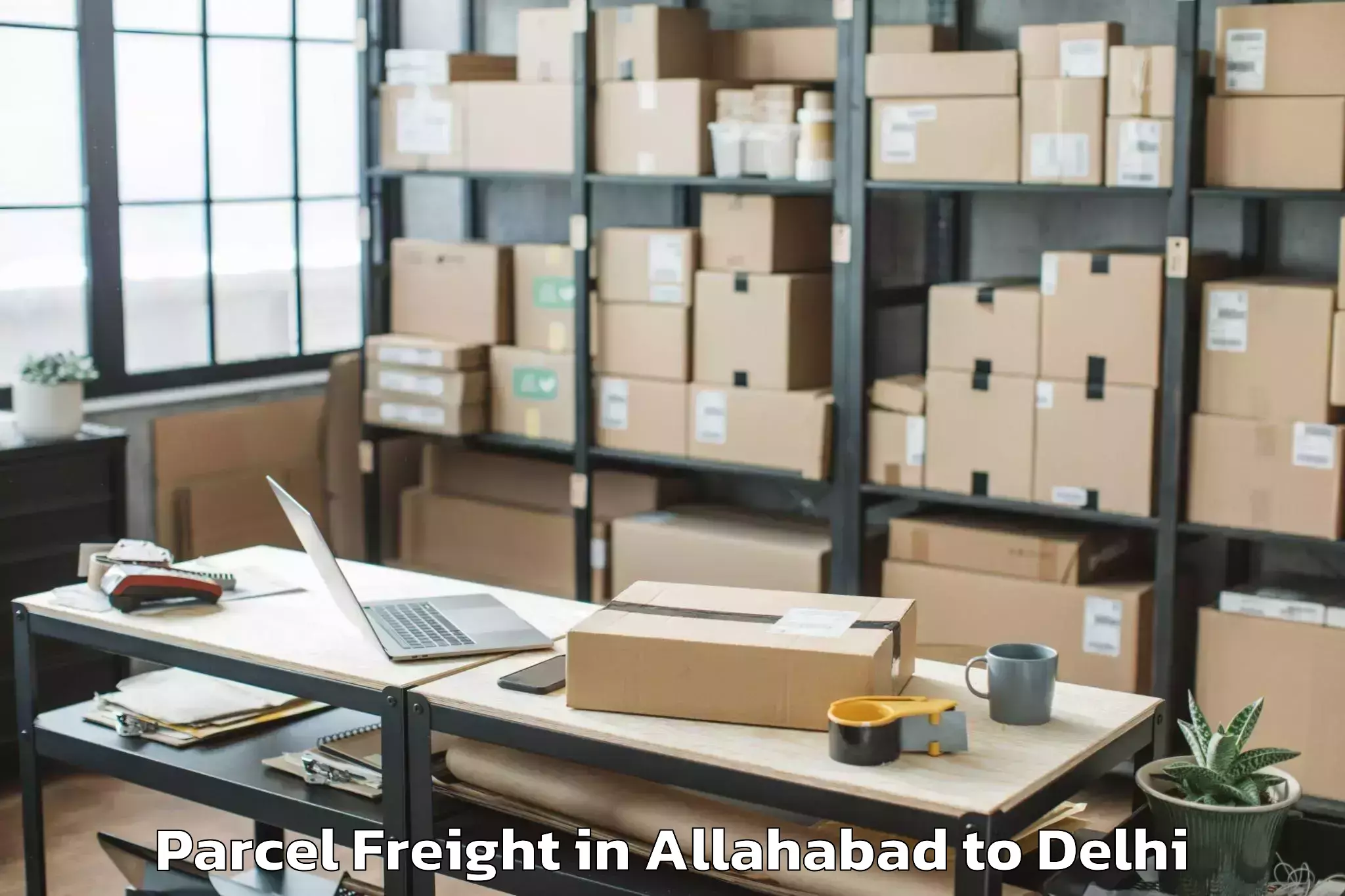 Book Your Allahabad to Jhilmil Parcel Freight Today